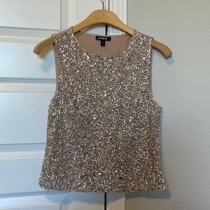 Sparkly light pink crop tank from Express size M